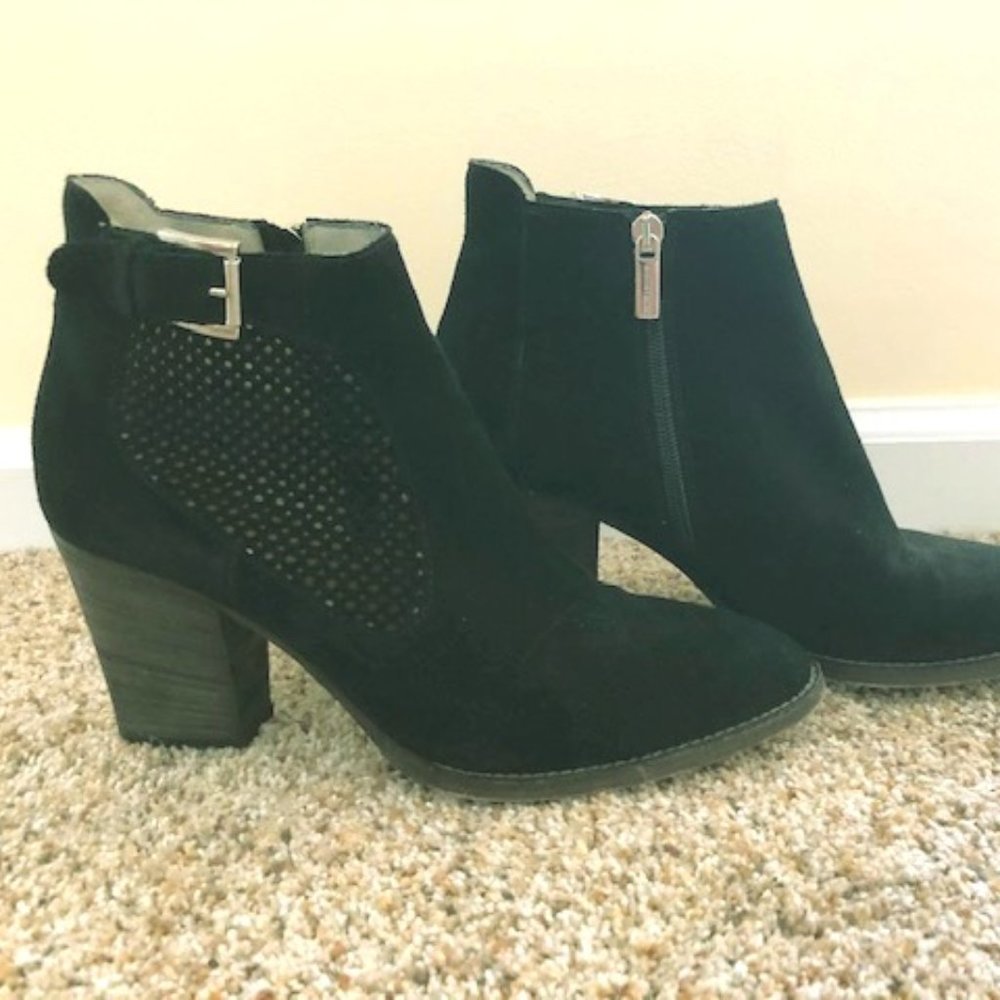 Black Suede Booties by Aquatalia